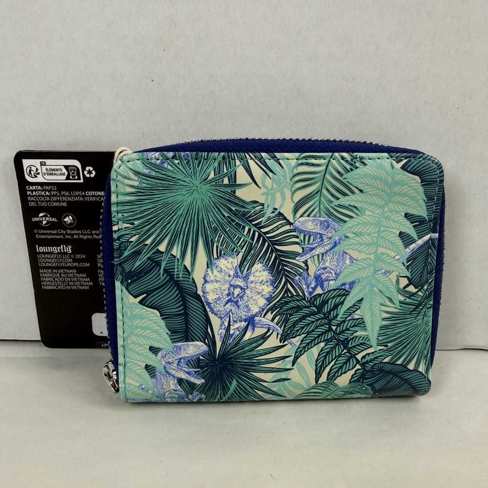 Loungefly Jurassic Park Palm Frond Zip Wallet - Picture 6 of 6